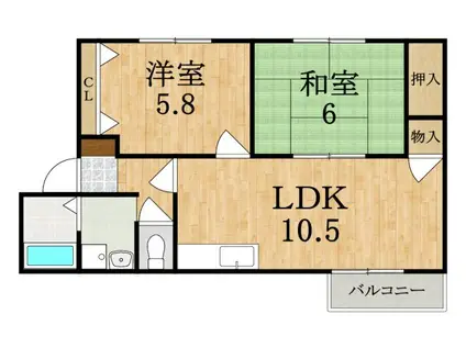 グレイスハイツ(2LDK/2階)の間取り写真