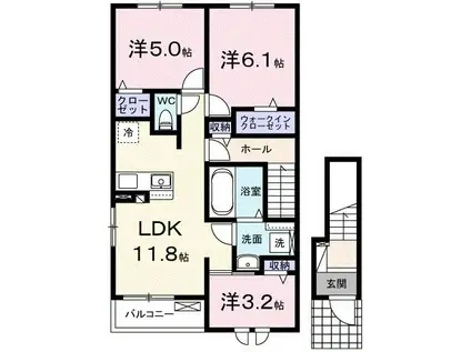 アンシャンテ(3LDK/2階)の間取り写真
