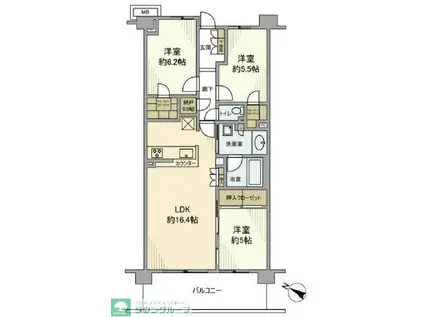 オハナ中浦和(3LDK/3階)の間取り写真