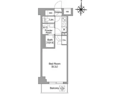 BPRレジデンス大島(1K/4階)の間取り写真