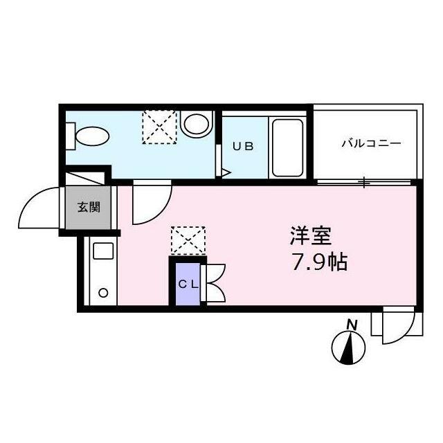 ベイルーム長後(ワンルーム/2階)の間取り写真