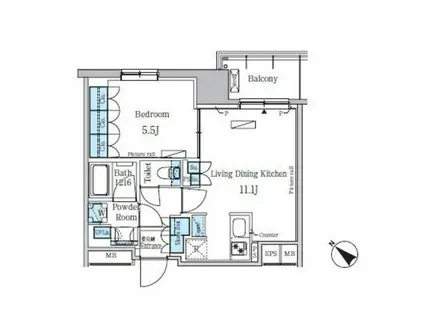 パークアクシス東日本橋ステーションゲート(1LDK/6階)の間取り写真