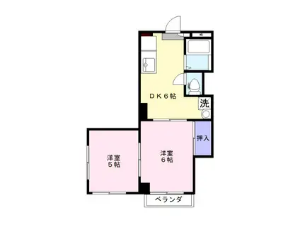 シルバーマンション(2DK/4階)の間取り写真