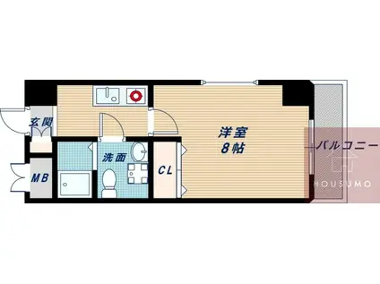 第2クリスタルハイム新大阪(1K/2階)の間取り写真