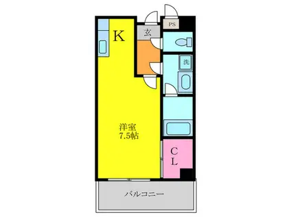 青葉丘リーセント(1K/3階)の間取り写真