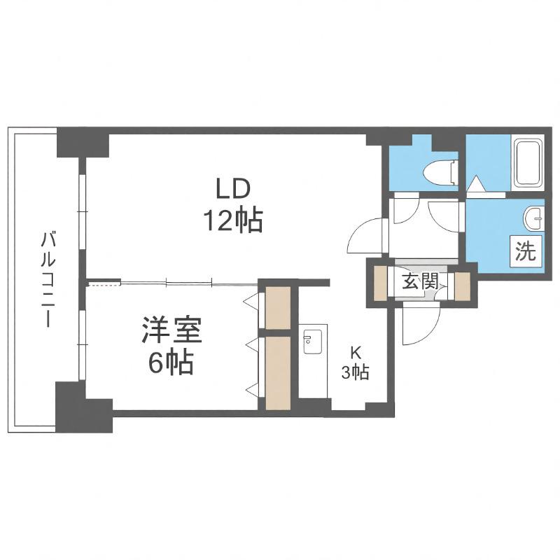ティアラタワー中島倶楽部(1LDK/27階)の間取り写真