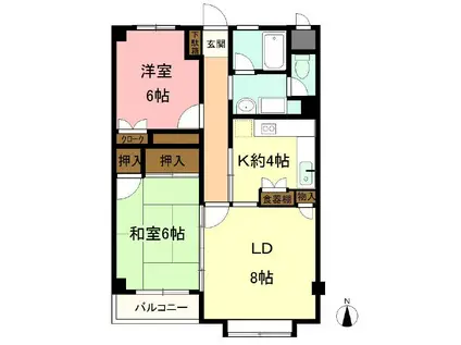 シャトルコーポ並木(2LDK/1階)の間取り写真