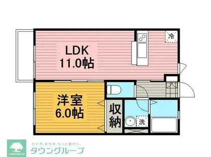COMFORT(1LDK/1階)の間取り写真