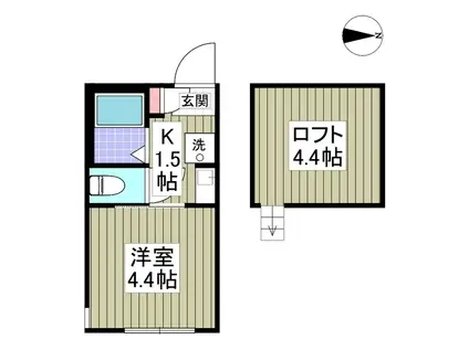 リュミエ妙蓮寺(1K/2階)の間取り写真