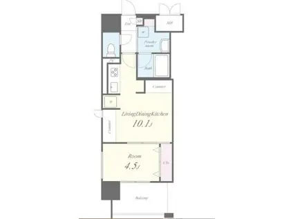 プレミアムコート大須(1LDK/3階)の間取り写真