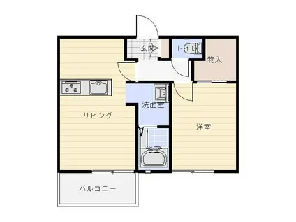シャーメゾン本町(1LDK/1階)の間取り写真