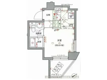 ラグジュアリーアパートメント文京千石2(ワンルーム/6階)の間取り写真