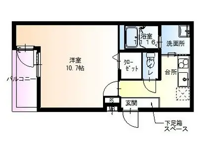 フジパレス山之内X番館(1K/2階)の間取り写真