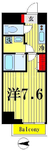 ADACHI LINER TONERI RESIDENCE(1K/7階)の間取り写真