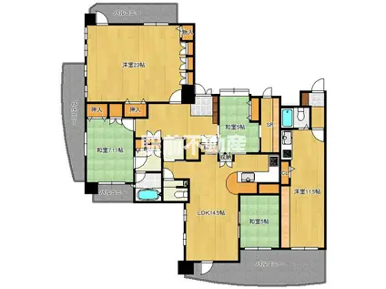 カサデヴィエント(3LDK/14階)の間取り写真