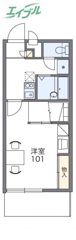 レオパレスクレベール(1K/1階)の間取り写真