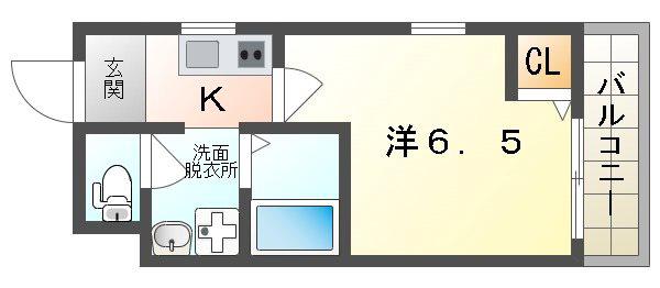 フィオレンテ栄町(1K/3階)の間取り写真