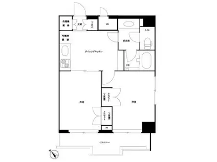 ルーブル神宮前(2DK/7階)の間取り写真