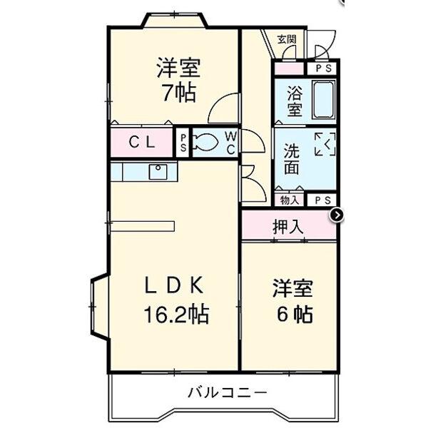 アネックス森岡III(2LDK/3階)の間取り写真
