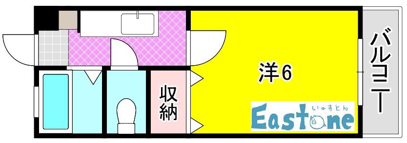 メルヘンハイツ武町(1K/4階)の間取り写真
