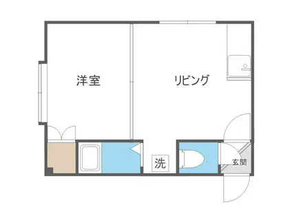 アムクレスト242-II(1DK/3階)の間取り写真