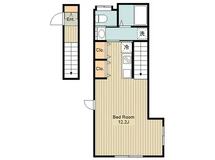 藤ハウス(1K/2階)の間取り写真