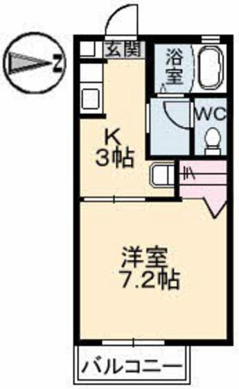 シャーメゾン奥村(1K/1階)の間取り写真