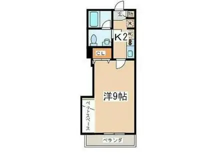 ベル・コッレ(1K/4階)の間取り写真