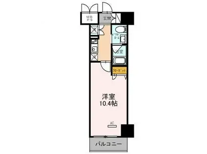フェニックスレジデンス堺東(1K/12階)の間取り写真