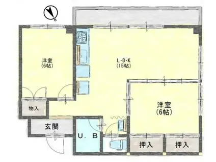 カーサODA(2LDK/3階)の間取り写真