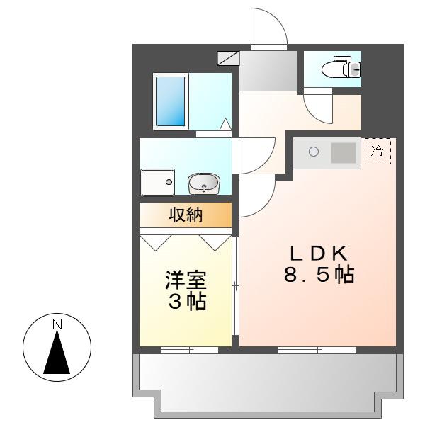 エポラール白壁(1LDK/2階)の間取り写真