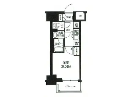 ルフレプレミアム新小岩(1K/7階)の間取り写真