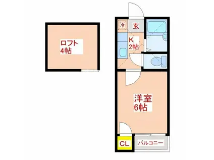 コンパートハウス和白(1K/1階)の間取り写真