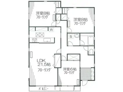 一栄ハイム(3LDK/1階)の間取り写真