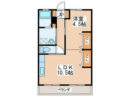サンホワイトB106(1LDK/2階)の間取り写真