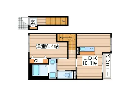 コンフォール2番館(1LDK/2階)の間取り写真