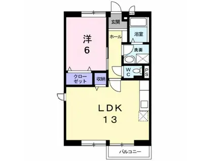 ロペハウスB(1LDK/1階)の間取り写真