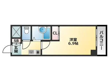 リーベハイツ青山(1K/3階)の間取り写真
