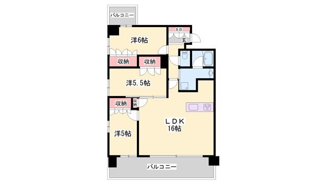 ワコーレ明石ブライトショア(3LDK/8階)の間取り写真