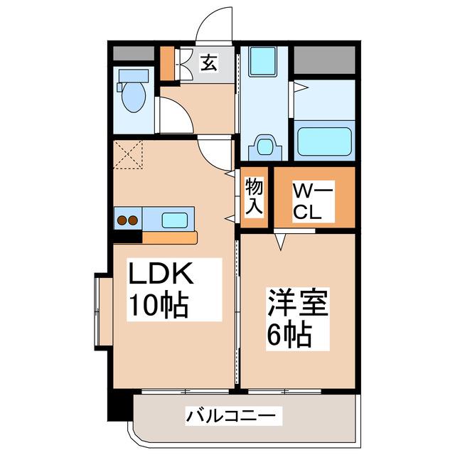 レユスイート(1LDK/2階)の間取り写真