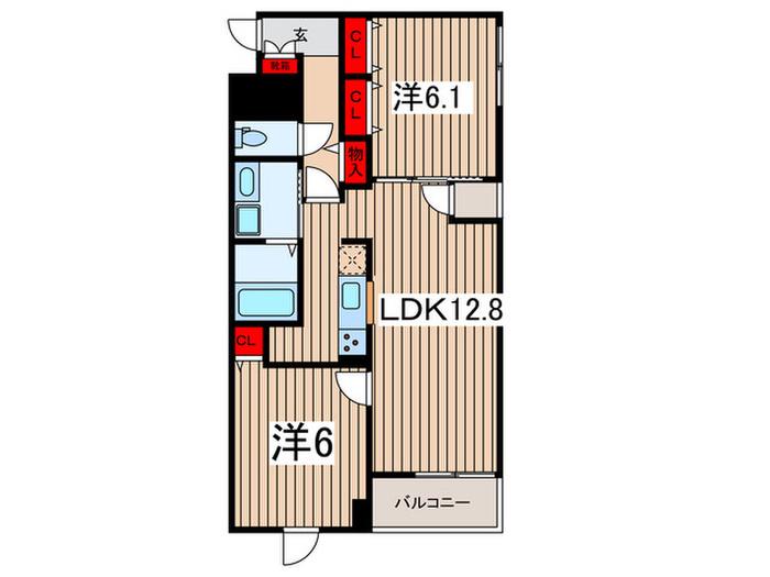 カーサ シクーラ(2LDK/1階)の間取り写真