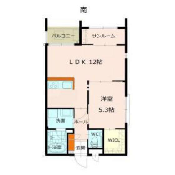 LA TERRE(1LDK/2階)の間取り写真