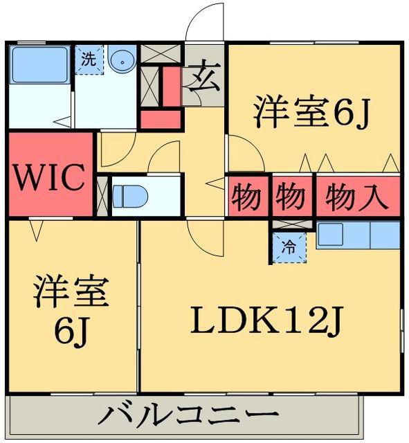 セジュール山の根(2LDK/3階)の間取り写真