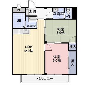 SURPLUS THREE 千恵(2LDK/1階)の間取り写真