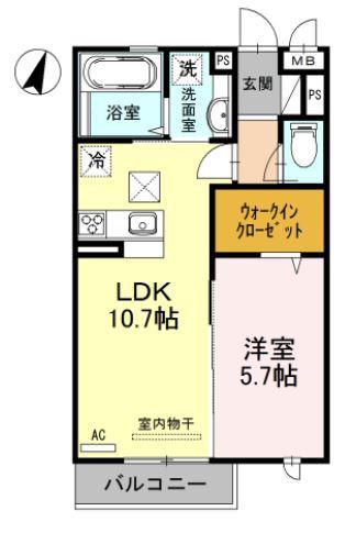 ベルフォーレ(1LDK/1階)の間取り写真