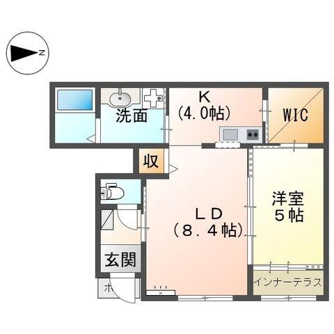 オリーヴァ OLIVA(1LDK/1階)の間取り写真