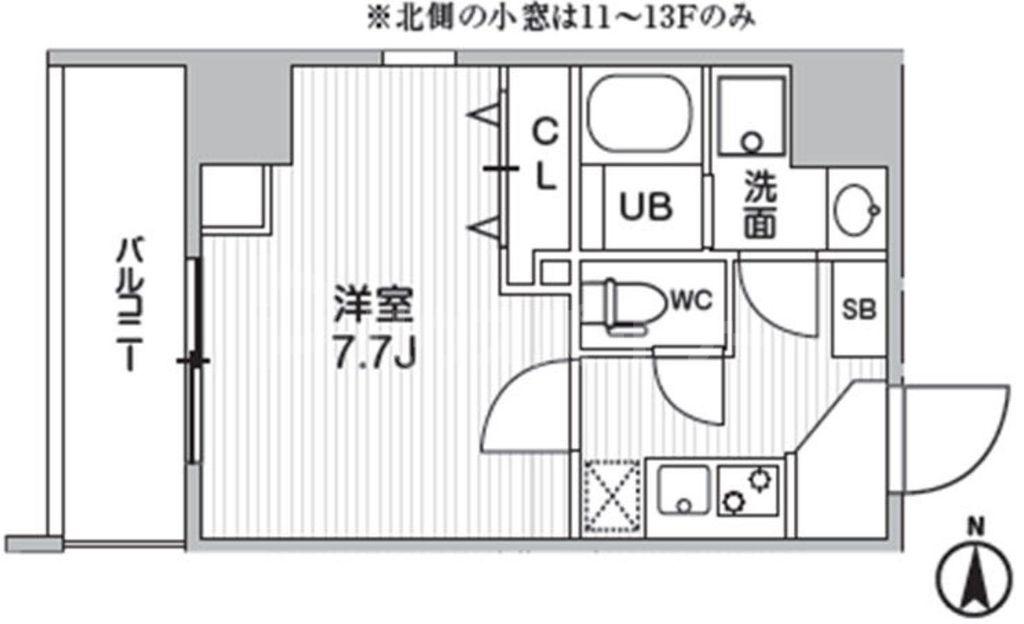 WEAVE BASE -UENO ノース(1K/9階)の間取り写真