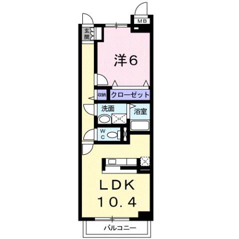グレイスフル栄(1LDK/1階)の間取り写真