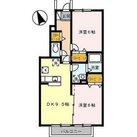 ビューテラス山本(2DK/1階)の間取り写真
