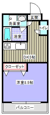 エスポアール 702号(1DK/7階)の間取り写真
